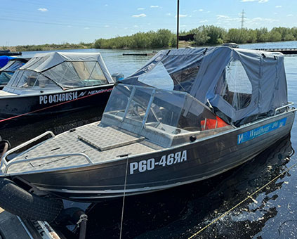 Ходовой тент Комфорт на железную лодку Wyatboat-490 Pro